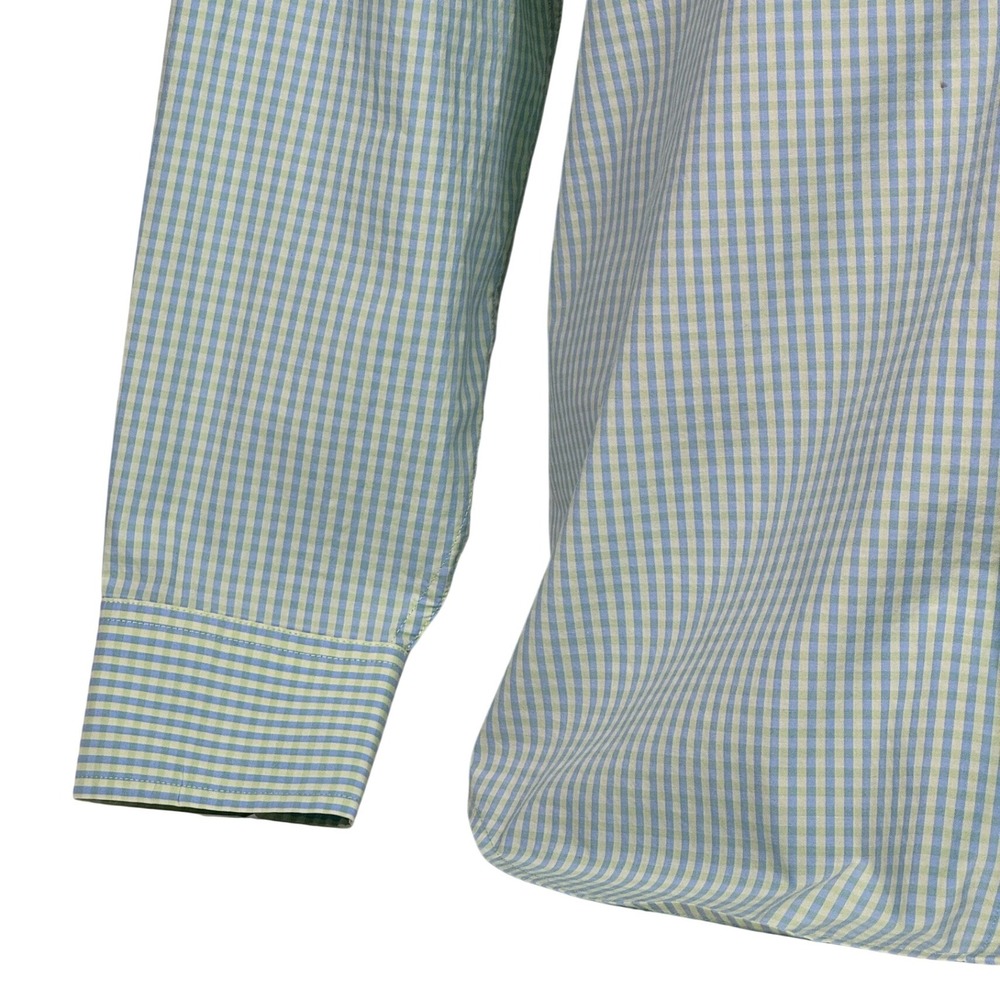 Southern Tide Mens Classic Fit Gingham Button Down Shirt Green Blue Size Medium - Picture 6 of 12